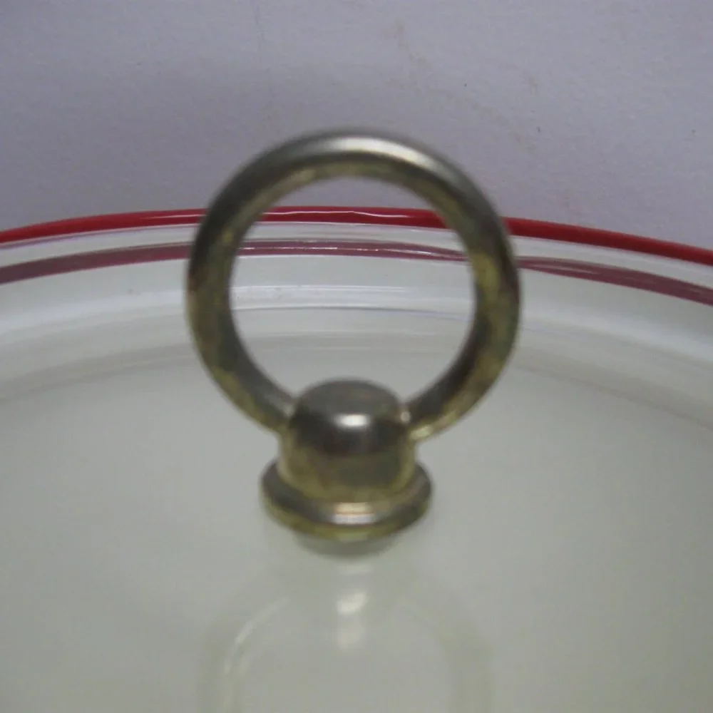 Vintage 60's Retro Lipstick Red Patent Ice Bucket w Lucite Handle & Tongs